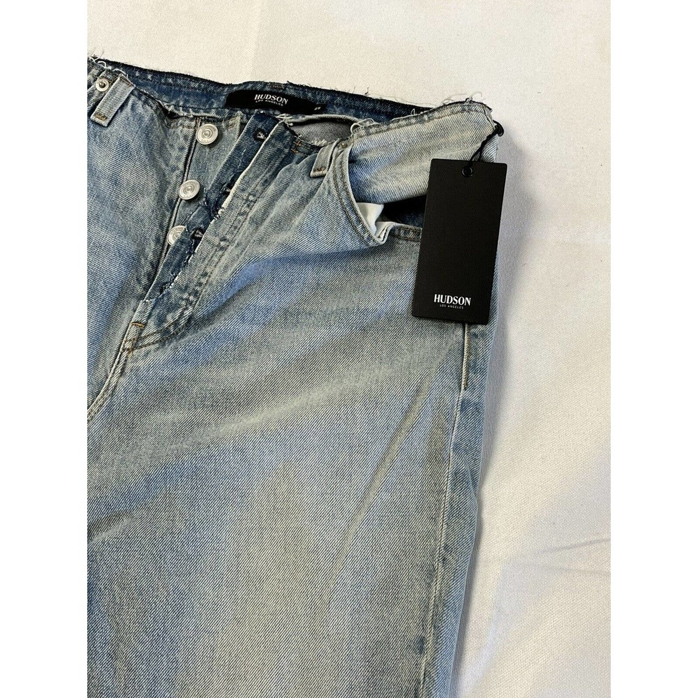 Hudson Jeans Womens Size 25 Sloane Distressed Denim Blue Jean Raw Hem Skirt NWT - Picture 2 of 7